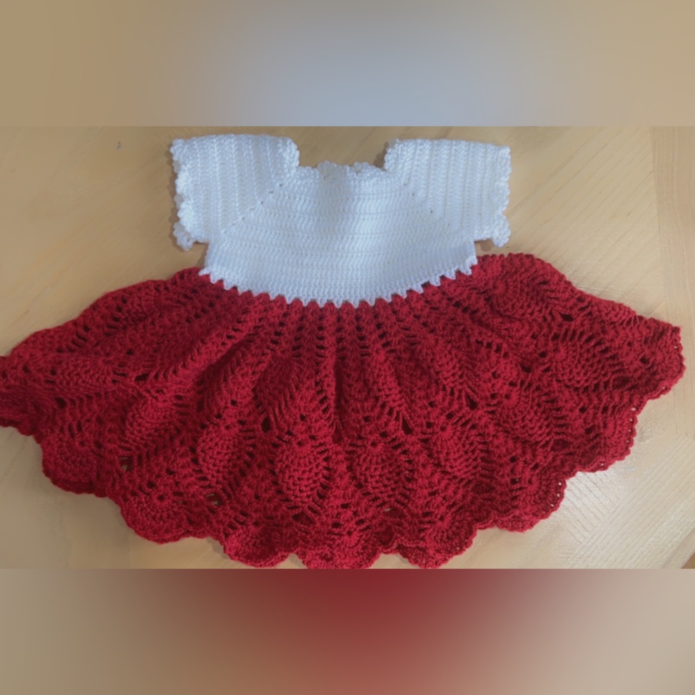 Crochet Baby Dress - 100% Cotton